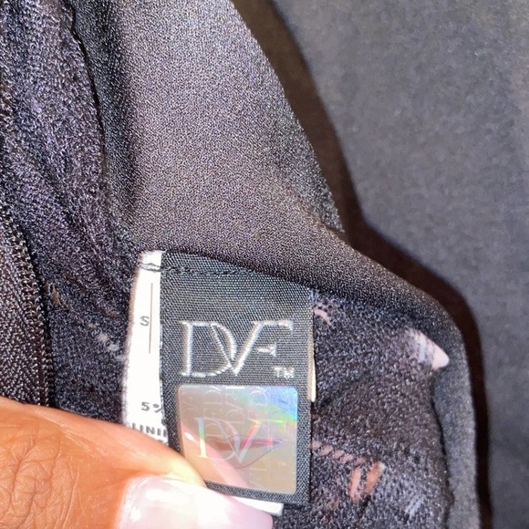 DVF Slim Kivel Ladder Black Lace Dress Size P - Picture 3 of 5